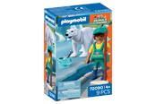 Figur - Playmobil Zoo: Isbjørn og zoologisk havepasser - 72090