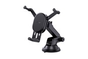 Mobil - Andet Tilbehør - Baseus Stable Car Holder with 15W Inductive Charger Gravity and Suction Cup - Black - C40447002113-Z1