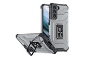 Mobil - Covers & Cases - Hurtel Crystal Ring Case Tough Hybrid Cover + Magnetic Holder for Samsung Galaxy S22 + (S22 Plus) Black - 5907769337383