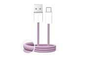 USB kabel - Puro Fabrik 2.0 10W USB-A - USB-C Braided Cable 1.5 m - Pink - PUCAC10WFABK415MTPNK