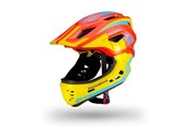Cykeltilbehør - Rockbros TT-32SOYB-M children's bicycle helmet with detachable chinbar size M - yellow-orange - TT-32SOYB-M