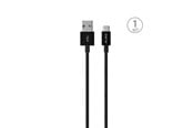 USB kabel - Puro White USB-A USB-C 1m Cable - Black - PWCUSBCBLK