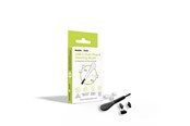Mobil - Andet Tilbehør - Mobile Origin USB-C Dust Plug & Cleaning Brush CL1 Black/Clear for iPhone/Android - MO-CL1-BLK-CLR