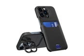 Mobil - Covers & Cases - Hurtel Leather Stand Case for iPhone 14 Pro Max Cover Card Wallet with Stand Black - 9145576269756