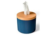 Boligindretning - Simiu Papirdispenser - Rund - Navy Blå/Beige - 13,5cm - 5714255011593
