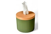 Boligindretning - Simiu Papirdispenser - Rund - Oliven Grøn/Beige - 13,5cm - 5714255011609
