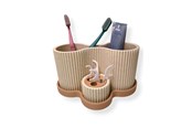 Boligindretning - Simiu SNOOVA - Tandbørste Holder Med Opbevaring - Marmor/Beige - 5714255012040