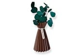 Boligindretning - Simiu SLOZENA - Plisseret Vase - 18 cm - Træ Look - Mokka - 5714255012224