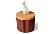 Boligindretning - Simiu Papirdispenser - Rund - Bordeaux Rød/Beige 13,5cm - 5714255011586