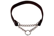 Hunde - Dogman Læderhalsbånd til hunde med korrektionskæde 18mmx50cm - 161450