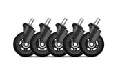 Gamer Stol - DUTZO Premium 3" Rubber Caster for IKEA Chairs - Black - Rubber - DGCAIK-75MMRBWU-BK