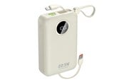 Powerbank - Dudao K14+ Powerbank 20000mAh 22.5W USB-C / USB-A / Built-in Lightning and USB-C Cables - White Powerbank - Hvid - 20000 mAh - 6977196680023