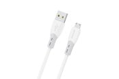 USB kabel - Dudao L25SM 3 A USB-A - micro USB cable with soft silicone braid 1 m - white - 6976625336340
