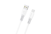 USB kabel - Dudao L25ST 5 A USB-A - USB-C Cable with Soft Silicone Braid 1 m - White - 6976625336364