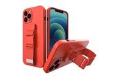 Mobil - Covers & Cases - Hurtel Rope Case Silicone Lanyard Cover Purse Lanyard Strap For Xiaomi Poco M4 Pro 5G Red - 5907769340499