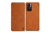 Mobil - Covers & Cases - Nillkin  Qin Case Case for Xiaomi Redmi Note 11T 5G / Note 11S 5G / Note 11 5G (China) / Poco M4 Pro 5G Camera Cover Holster Cover Flip Case Brown - 6902048234956