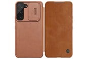 Mobil - Covers & Cases - Nillkin Qin Leather Pro Case Case for Samsung Galaxy S22+ (S22 Plus) Camera Cover Holster Cover Flip Case Brown - 6902048235540