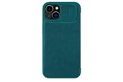 Mobil - Covers & Cases - Nillkin Qin Leather Pro Case iPhone 14 Plus Case Camera Cover Holster Cover Case With Flip Green - 6902048249103