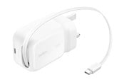 Mobil - Adaptere & Opladere - Belkin UltraCharge power adapter - retractable GAN - USB-C - 45 Watt - WCH023MYWH