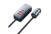 Mobil - Adaptere & Opladere - Baseus Share Together PPS Multi-port Fast charge Car Charger with Extension Cord 2U+2C 120W Space Gray - C00034800811-Z1