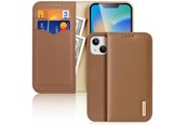 Mobil - Covers & Cases - Dux Ducis Hivo Leather Flip Case Genuine Leather Cover Card & Document Wallet iPhone 14 Plus Brown - 6934913033005