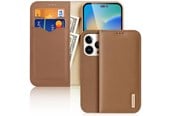 Mobil - Covers & Cases - Dux Ducis  Hivo Leather Flip Case Genuine Leather Cover Card & Document Wallet iPhone 14 Pro Brown - 6934913033036