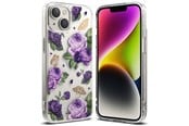 Mobil - Covers & Cases - Ringke Fusion Design Armored Case Cover with Gel Frame iPhone 14 Plus Clear (Purple rose) (FD637E29) - 8809881265605