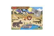 Puslespil - Melissa & Doug Wooden Peg Puzzle Safari Wood - 9054/51200