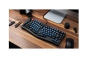 Tastatur - Keychron V10 - keyboard - QMK custom alice layout fully assembled knob mechanical - 75% - QWERTY - Nordic - frosted black Input Device - Tastatur - Nordisk - Blå - V10-C3-BO