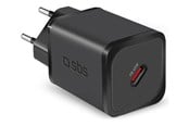 Mobil - Adaptere & Opladere - SBS TETRGAN1C45W 45W GaN USB-C Wall Charger with Power Delivery - Black - TETRGAN1C45W
