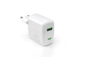 Mobil - Adaptere & Opladere - Puro 65W GaN USB-A USB-C Wall Charger - White - PUFCMTCUSBAC65WGWHI