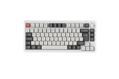 Tastatur - Keychron Q1 Ultra 75% 8K Wireless Tri-Mode - POM Brown - Gaming Tastatur - Uden Numpad - Nordisk - Hvid - Q1U-P3-BO