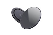 Mobil - Adaptere & Opladere - CRONG PowerSpot Fast Wireless Charger – Aluminum 15W USB-C Qi Wireless Charger with Tempered Glass Cover (Shadow Black) - CRG-PS15W-BLK