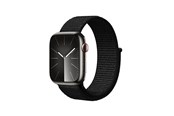 Smartwatch - Tilbehør - CRONG Nylon Reflex - Sport Band for Apple Watch 44/45/46/49 mm (Black) - CRG-44RFB-BLK