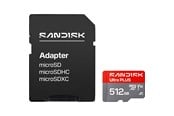 Hukommelseskort - SANDISK Ultra PLUS microSD/SD - 200MB/s - 512GB - SDSQUBQ-512G-GN6MA