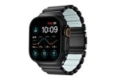 Smartwatch - Tilbehør - Nomad Stratos Band - 49mm | Black Titanium | Icy Blue Glow FKM - NM009896858