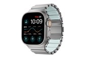 Smartwatch - Tilbehør - Nomad Stratos Band - 49mm | Natural Titanium | Icy Blue Glow FKM - NM009902858