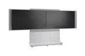 Vægbeslag, AV-Beslag & AV-Møbler - Middle Atlantic Forum stand - for 2 LCD displays / video conference system - 66" 3 bay light finish - designer white silver grey white - TAA Compliant - Maks 136 kg - Maks størrelse 65" - FM-DS-6675FS-HD8W