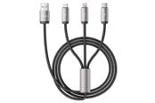 USB kabel - Tech-Protect UltraBoost 3in1 USB-A - Lightning / USB-C / micro USB 3.5A 1m - Grey - 5906203691272