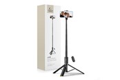 Mobil - Andet Tilbehør - Tech-Protect  L08S Bluetooth Selfie Stick with Remote Control Tripod up to 141cm - Black - 5906302308286