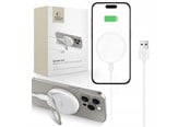 Mobil - Adaptere & Opladere - Tech-Protect QI15W-A33 Inductive Charger with MagSafe and Stand with USB-A / USB-C Cable - White - 5906302308330