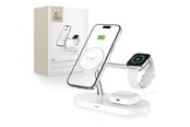 Mobil - Adaptere & Opladere - Tech-Protect  A12 3in1 MagSafe Inductive Charger for Smartphone / Headphones / Smartwatch - White - 6216990211850
