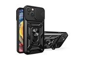 Mobil - Covers & Cases - Hurtel Hybrid Armor Camshield case for Motorola Moto G62 5G Armored Case with Camera Cover Black - 9145576272978
