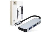 USB hub - Tech-Protect HUB V2 4in1 USB-C - USB-A 3.0 / USB-A 2.0 / USB-C / HDMI - Grey USB hub - USB 2.0 - 4 ports - Grå - 9589046919350