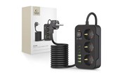 Mobil - Adaptere & Opladere - Tech-Protect Power Strip  PC3X6 3 Sockets 240V + 3xUSB-A + 3xUSB-C 200cm - Black - 5906302310555