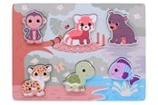 Trælegetøj - Jouéco The Wildies Family feel and touch puzzle - 263-80144