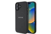 Mobil - Covers & Cases - GUESS Grained Gold Ring MagSafe case for iPhone 16 - black - 3666339303501