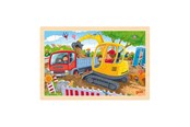Puslespil - Goki Wooden Jigsaw Puzzle Excavator 24pcs. Wood - 57338