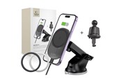 Mobil - Adaptere & Opladere - Tech-Protect  MM15W-V1 Car Phone Holder with MagSafe 15W Inductive Charger for Cockpit / Air Vent - Black - 9490713931073