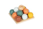 Babylegetøj - Small Foot - Wooden Montessori Ball Sorting Game - 12815